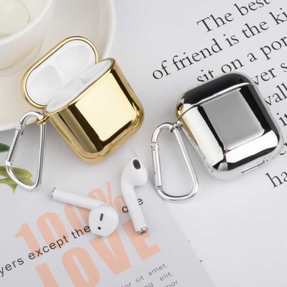 ♦️Metallic silver airpod hard cover